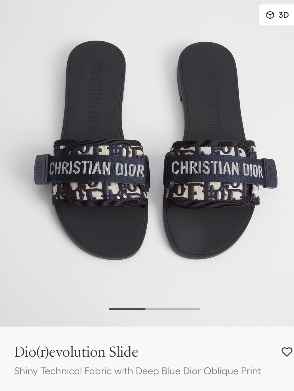 Dior Navy and Black Oblique Slide Sandals